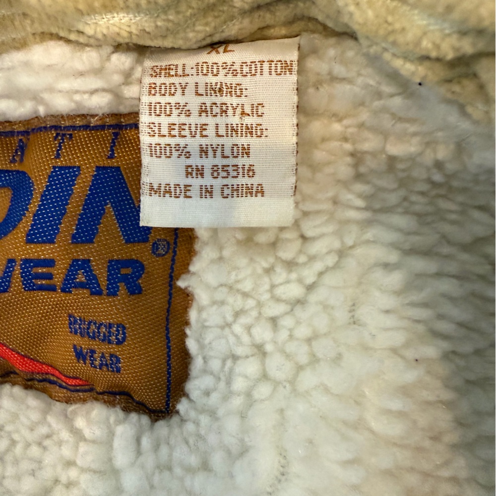 Vintage Jordin Sportswear jacket men's khaki Sherpa 100% cotton lining size XL - Picture 6 of 7